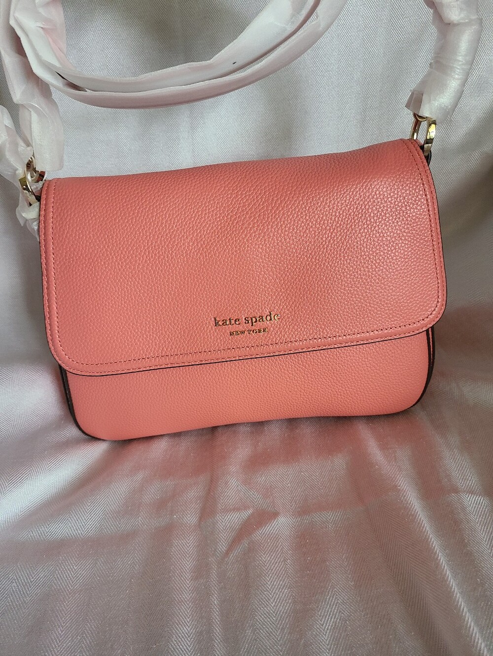 Kate Spade York Hudson Pebbled Leather Medium Convertible Flap